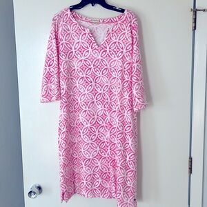 Hatley pink dress, Size XL Tribal/Floral Print in fushia and white - fun!!
